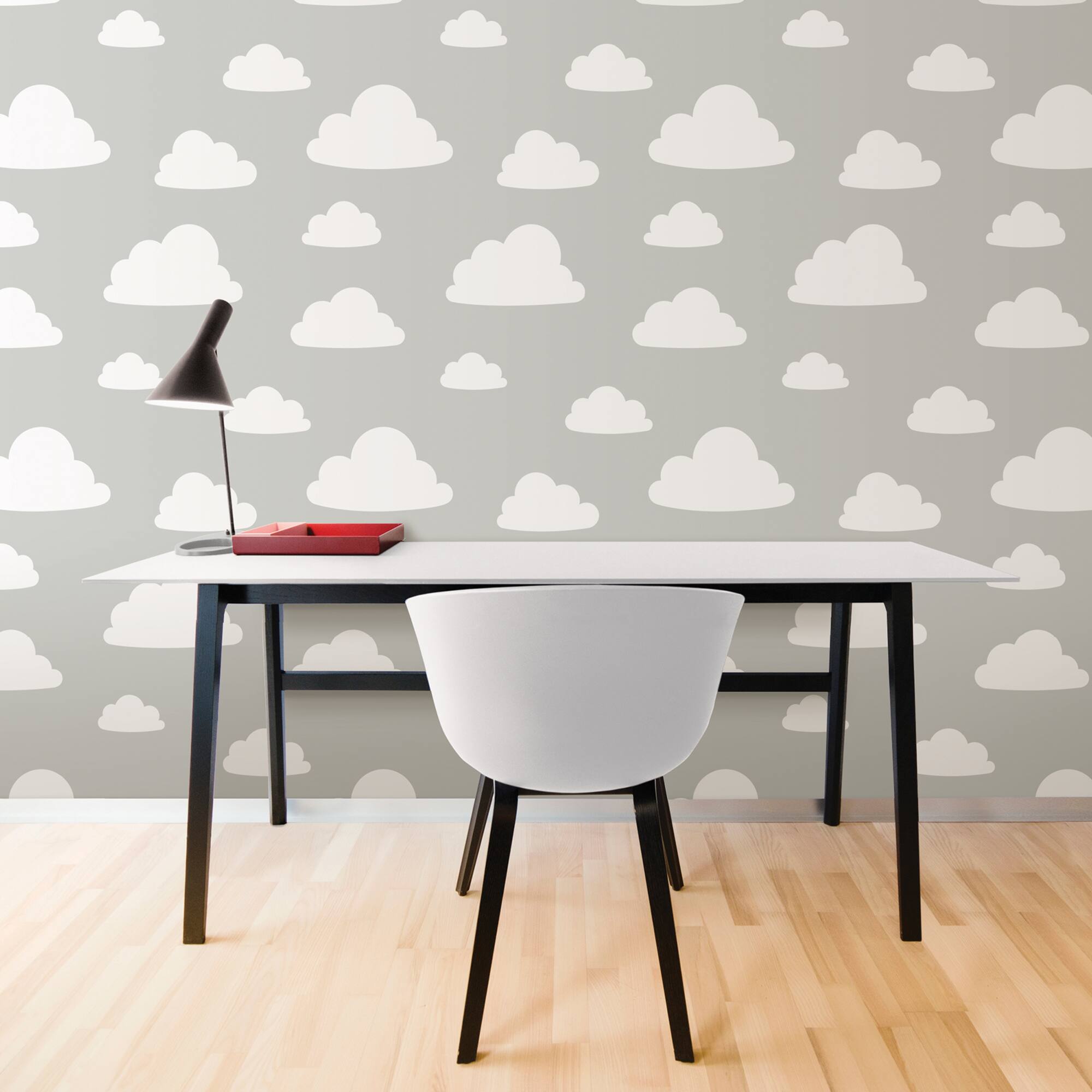 NuWallpaper Clouds Gray Peel & Stick Wallpaper
